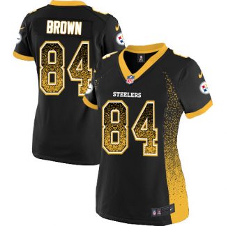 wholesale jerseys for sale Women\'s Pittsburgh Steelers #84 Antonio Brown Black Team Color Stitched Elite Drift Fashion Jersey nfl jerseys for sale online